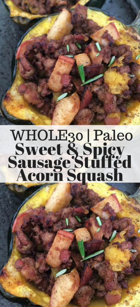 Sweet & Spicy Sausage Stuffed Acorn Squash