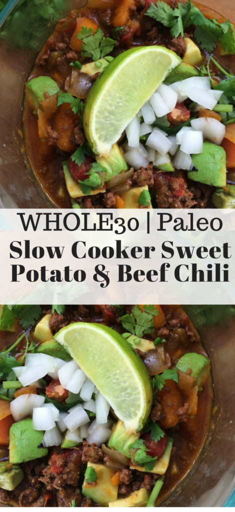 Slow Cooker Sweet Potato and Beef Chili