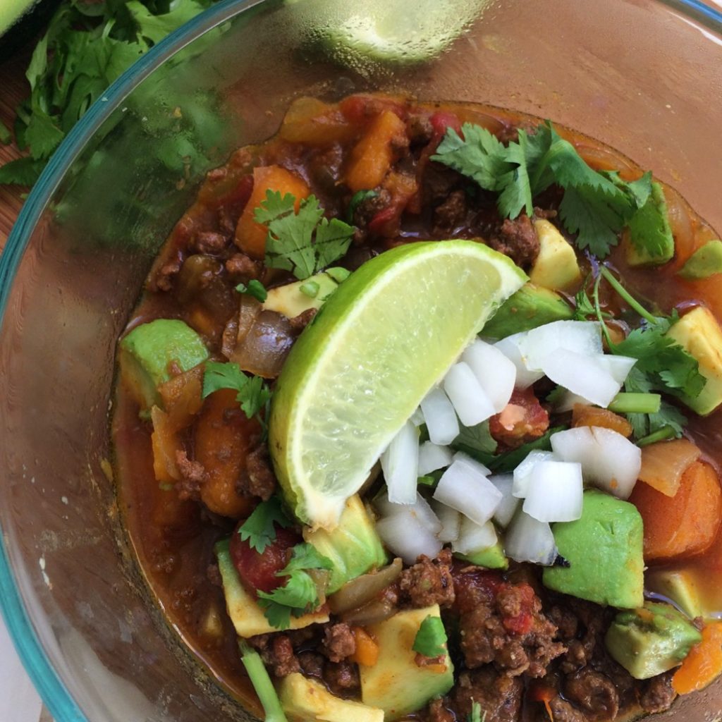Slow Cooker Sweet Potato and Beef Chili