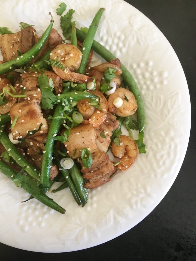 Braised Pork Belly and Shrimp Stir Fry