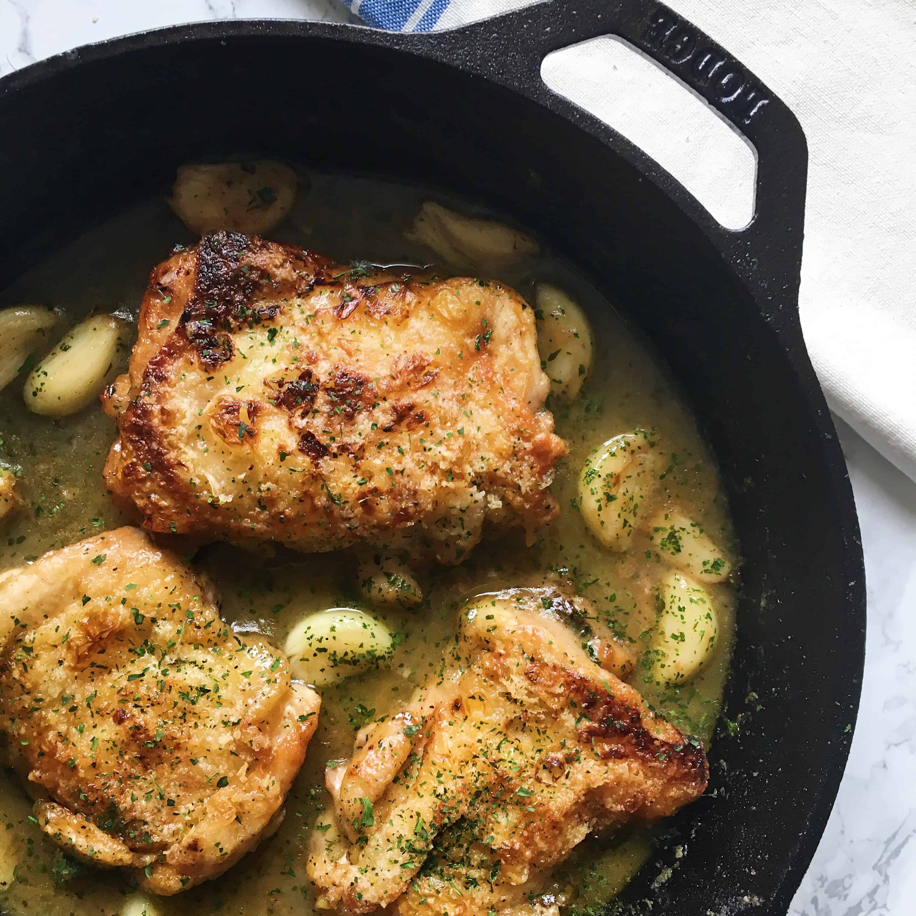 Creamy Garlic Chicken Thighs (Whole30, Paleo) - a dash of dolly