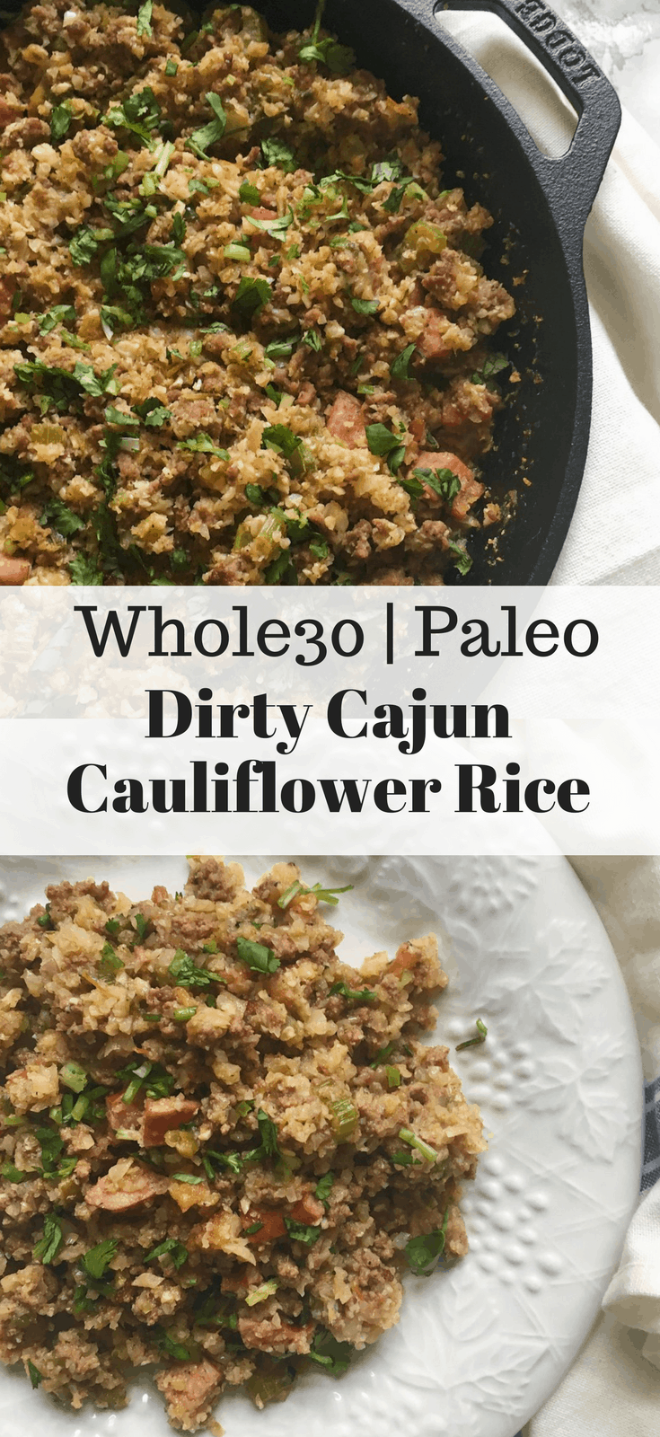 Dirty Cajun Cauliflower Rice (Whole30, Paleo) a dash of dolly