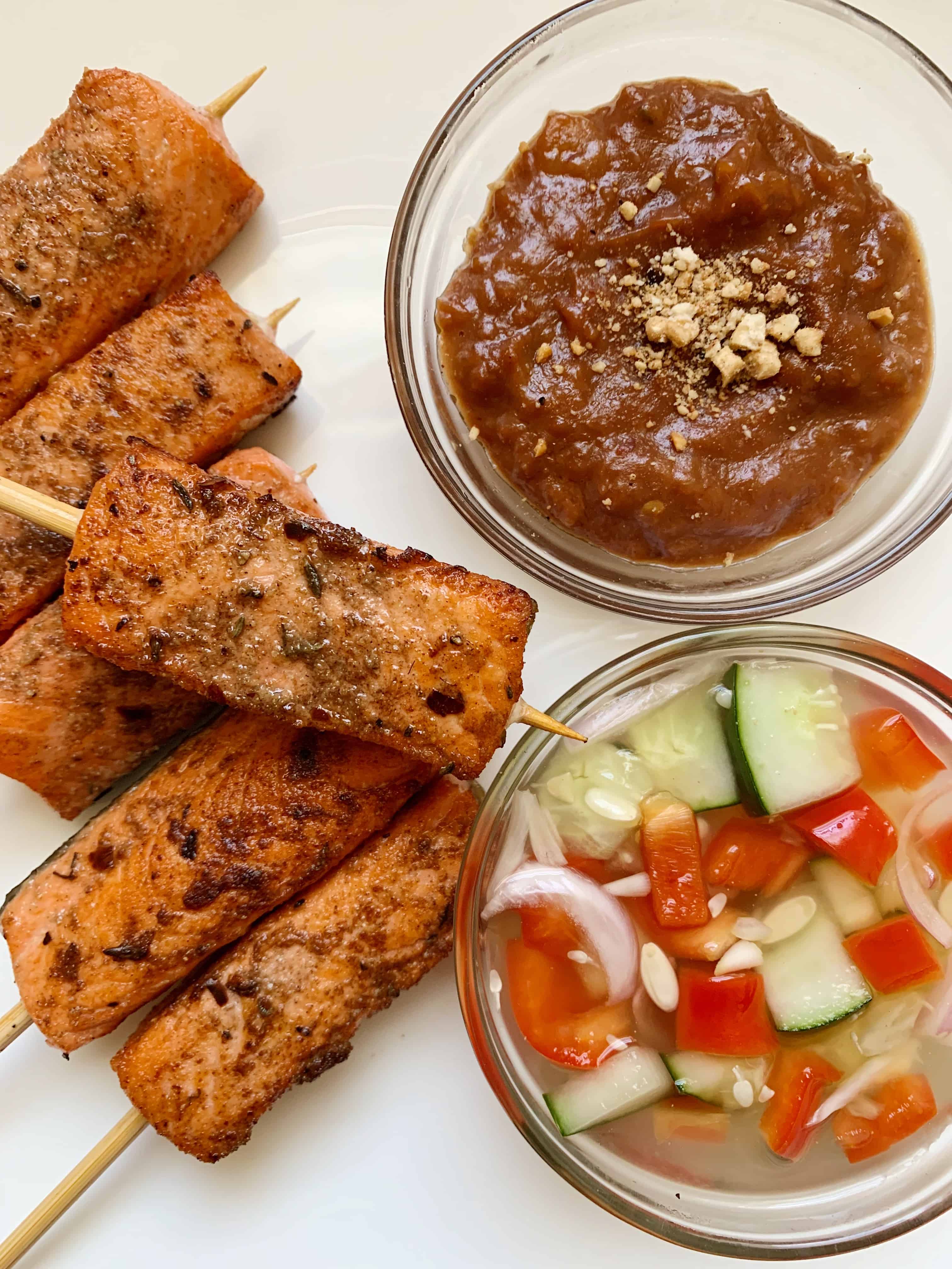 Salmon Satay Skewers (Whole30, Paleo) a dash of dolly