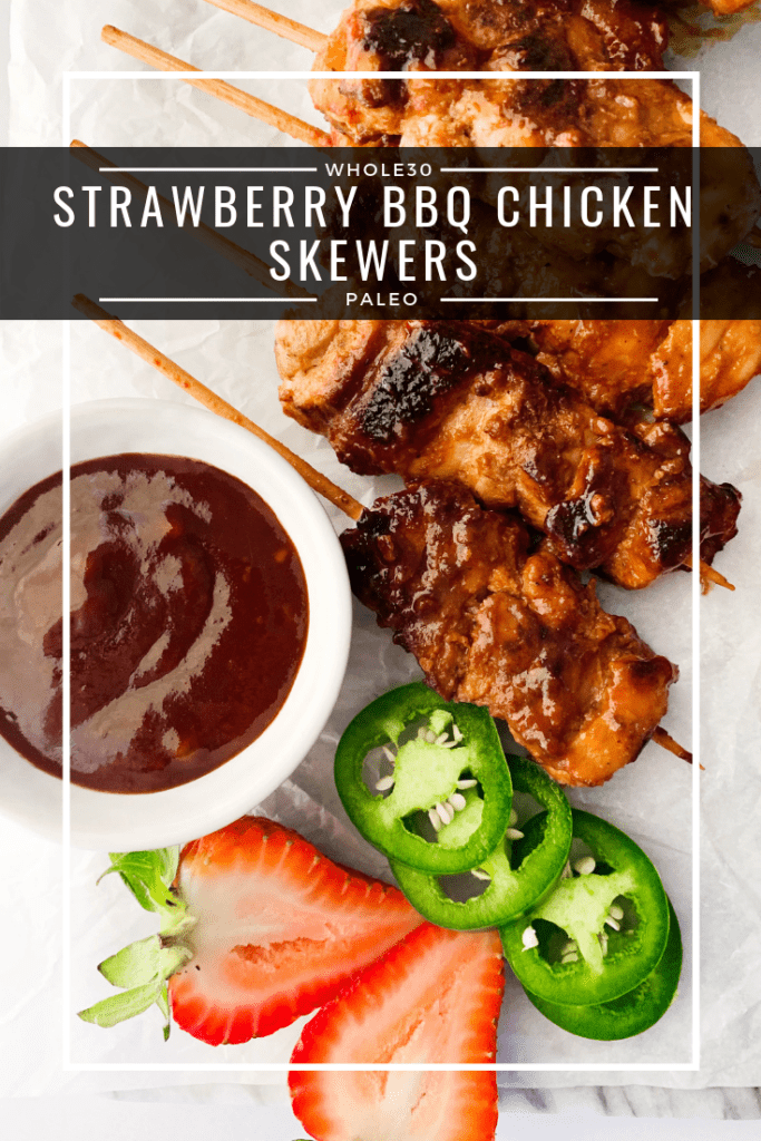 strawberry bbq chicken skewers