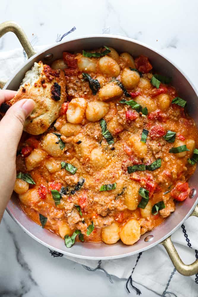 Creamy Spicy Sausage Gnocchi (Paleo, Keto) - a dash of dolly