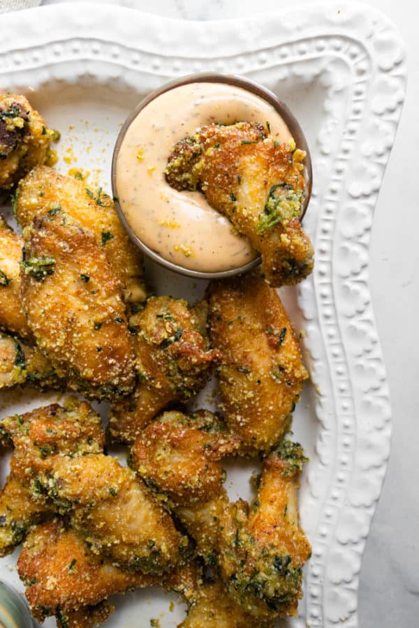 Garlic "Parmesan" Chicken Wings (Paleo, Keto, Whole30) a dash of dolly
