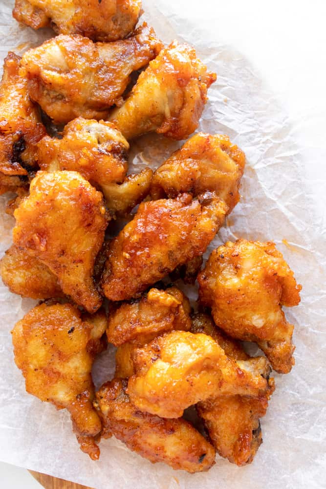 close up of the Spicy Honey Butter Chicken Wings