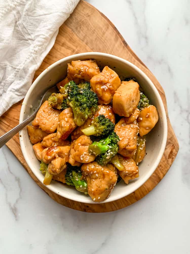 overview of sesame chicken stir fry