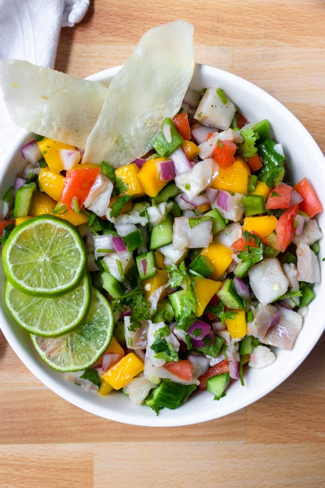 a bowl of Fish Ceviche (Ceviche de Pescado)