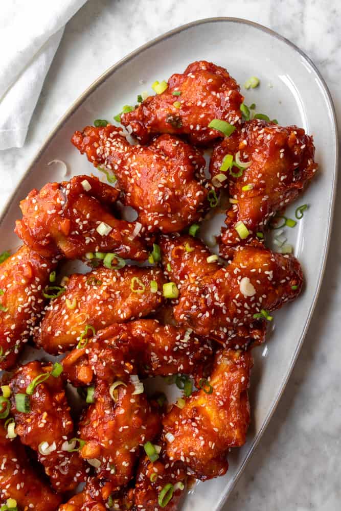 Spicy Honey Garlic Chicken Wings - a dash of dolly