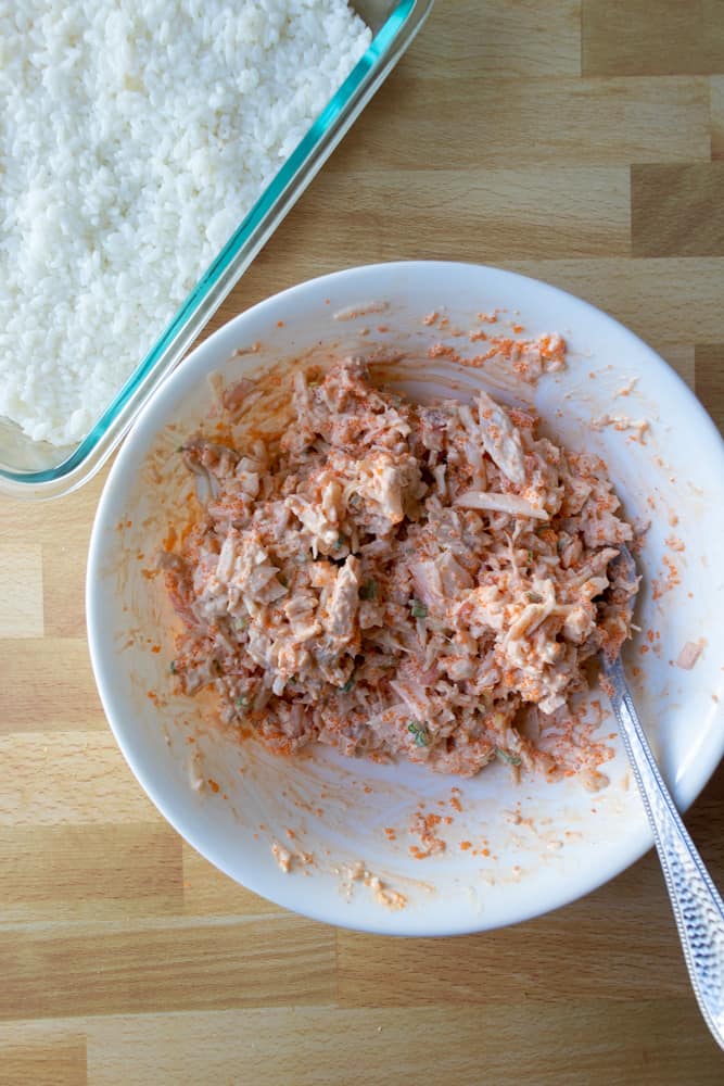 crab mixture for the Easy Sushi Bake