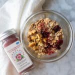 a bowl of Cranberry Walnut Overnight Oats