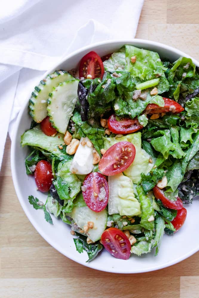 Yum Salad (Lao Salad) mixed in a bowl